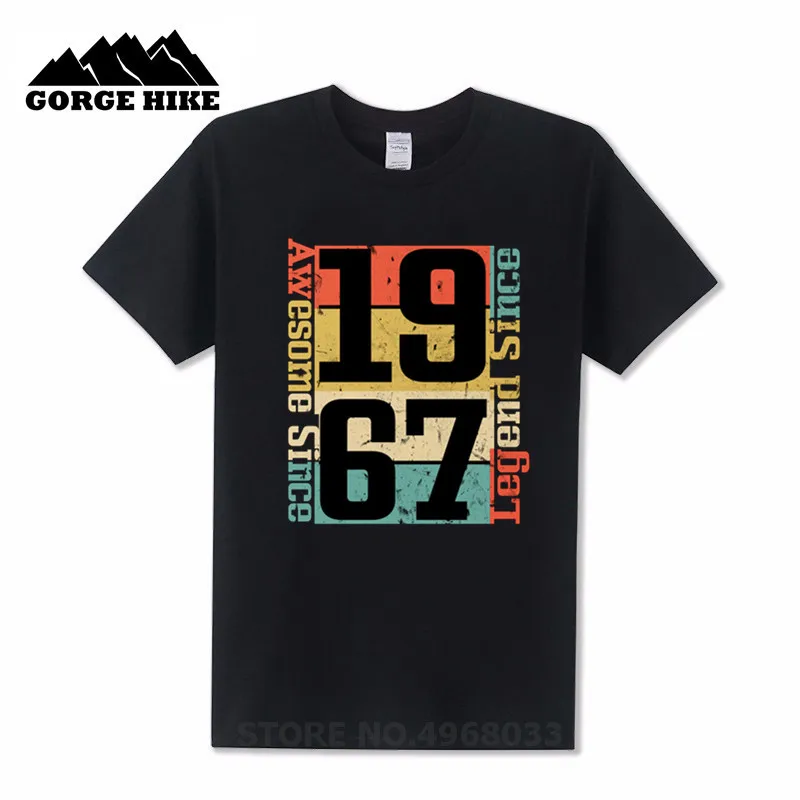Unique Combed Cotton T shirt Best 51th Birthday Gift TShirt Awesome Since 1967 Funny Idea Edition Breathable T-shirt Cheap | Мужская
