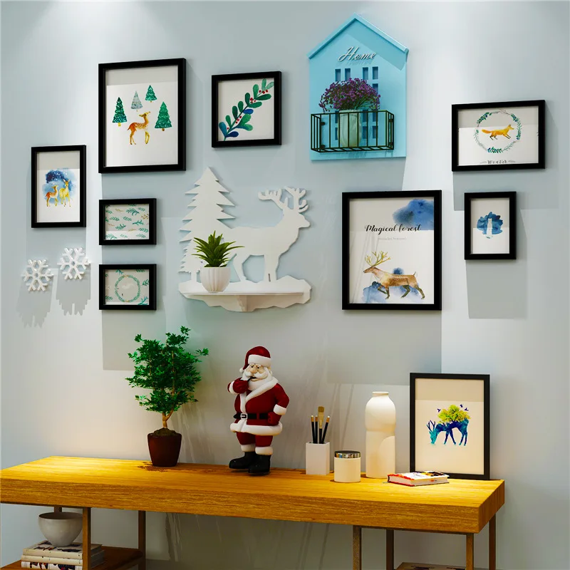 BAIUFOR Рождественская домашняя фоторамка Настенный декор набор рамок креативная