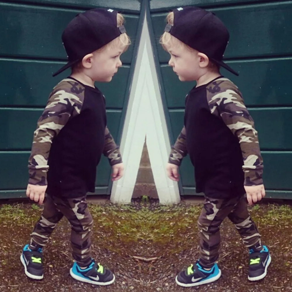 Для новорожденных 2017 Демисезонный детская одежда для мальчиков камуфляжная