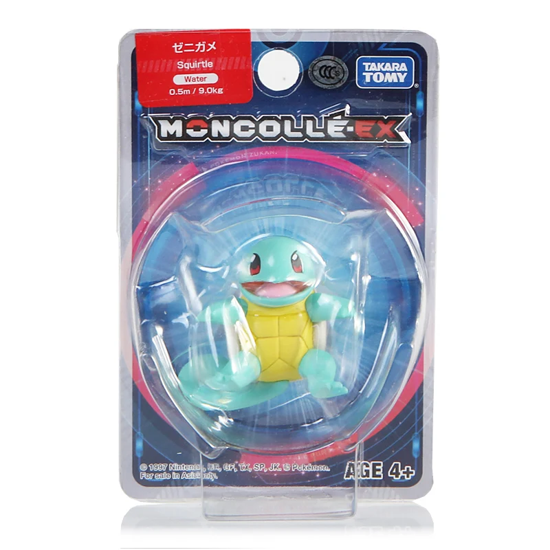 Takara Tomy Pokemon Moncolle EX Sun Moon 4 см мини игрушка коллекционная фигура Squirtle новинка