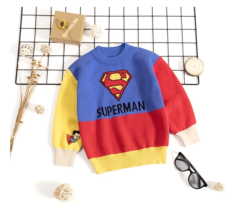 Детские свитера с рисунками для мальчиков; Повседневный детский вязаный осенний теплый пуловер; свитер для мальчиков; одежда с длинными рукавами для малышей; одежда для аппликации