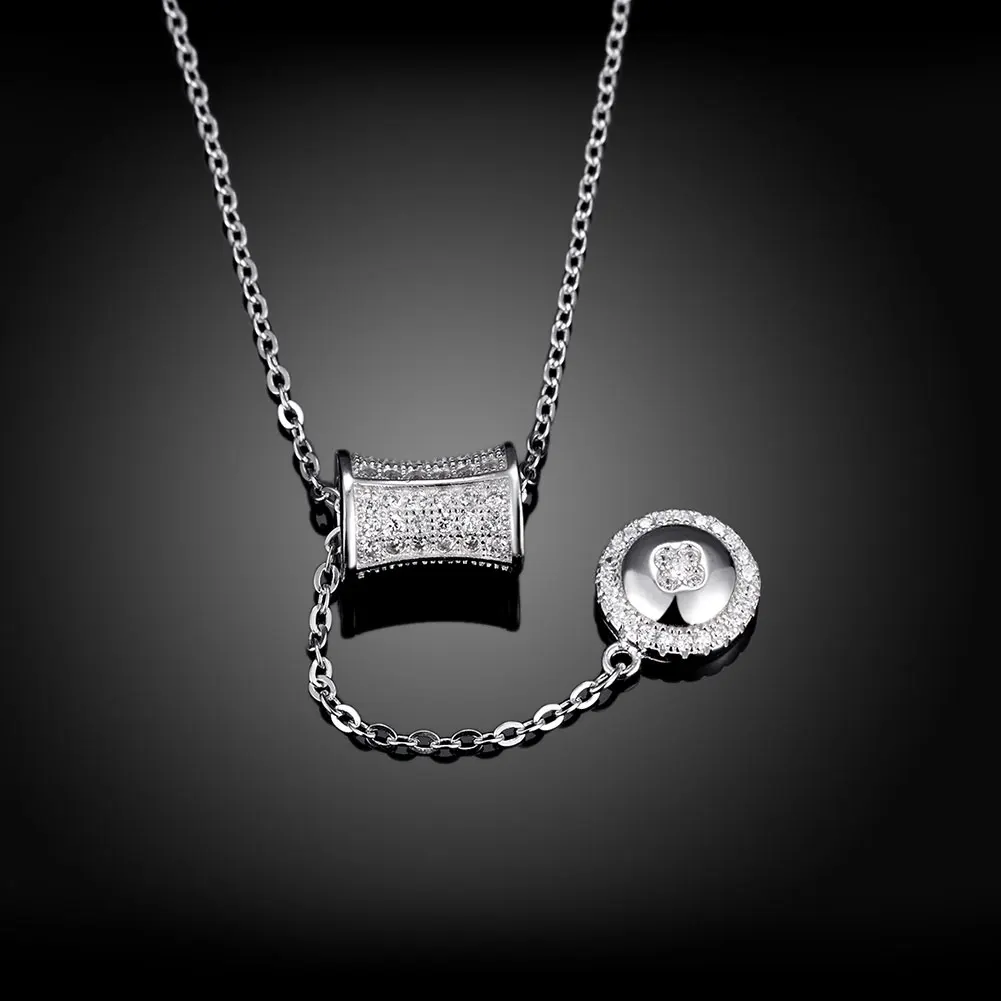 Муто 925 Кнопка серебра Форма ожерелья и кулоны Для женщин Мода Fine Jewelry CZ цепи SVXL7004 |