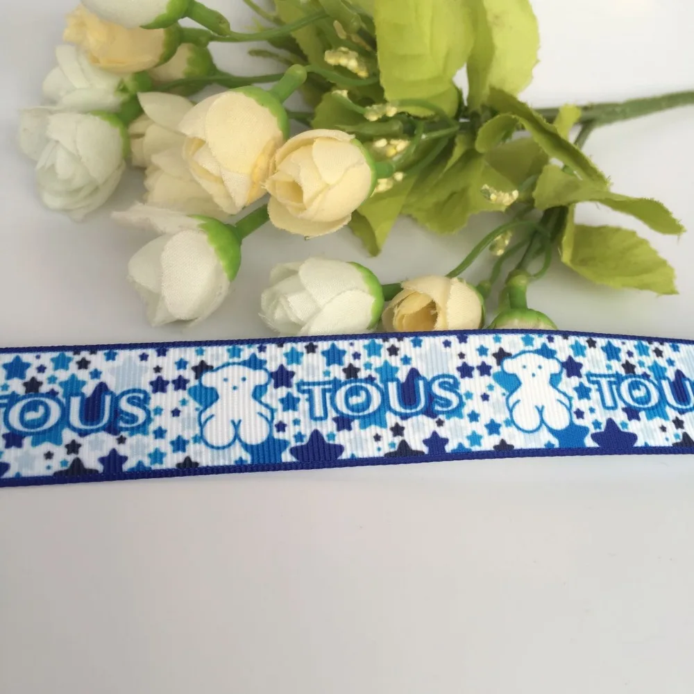1 ''(25 мм) 10 ярдов печатной корсажной ленты волос с DIY мультфильм аксессуары для волос