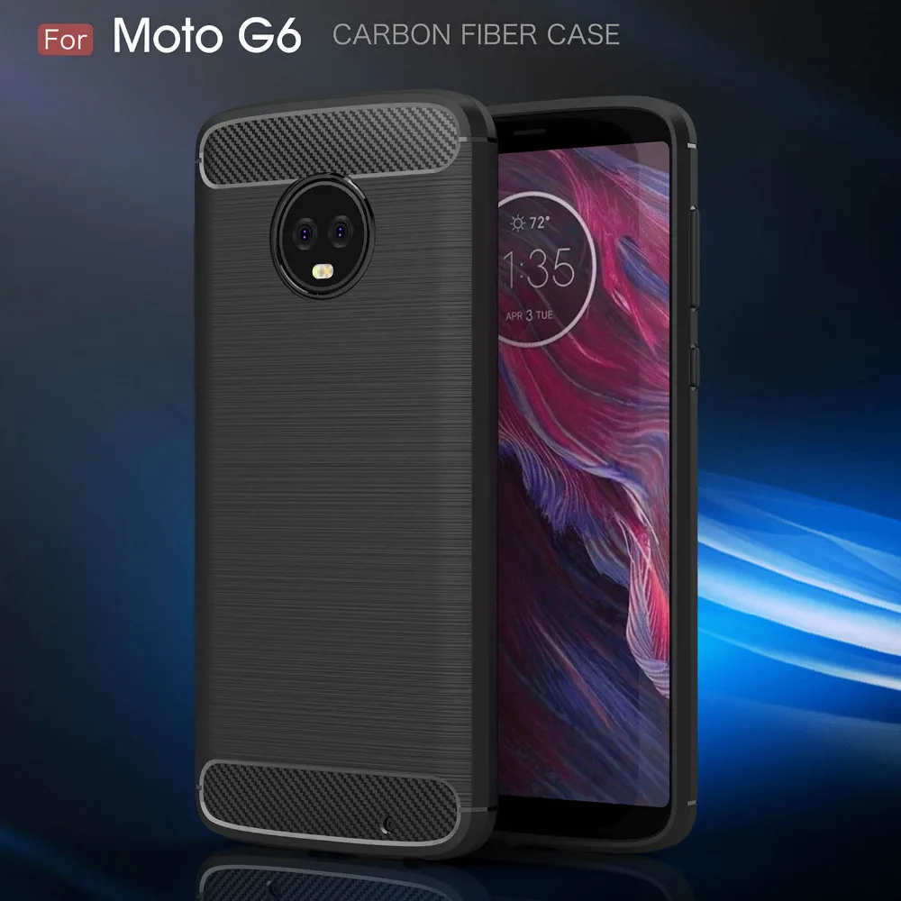 Для Motorola G6 чехол Plus Европейская версия силиконовый матовый углеродное волокно