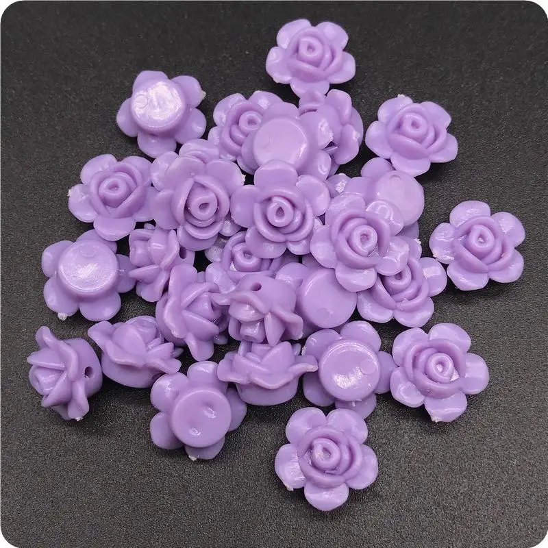 purple 13*13 мм 50 шт розовые акриловые бусины ручной работы для браслета, ожерелья, ювелирных аксессуаров, Модные Недорогие красивые для отдыха - Цвет: purple
