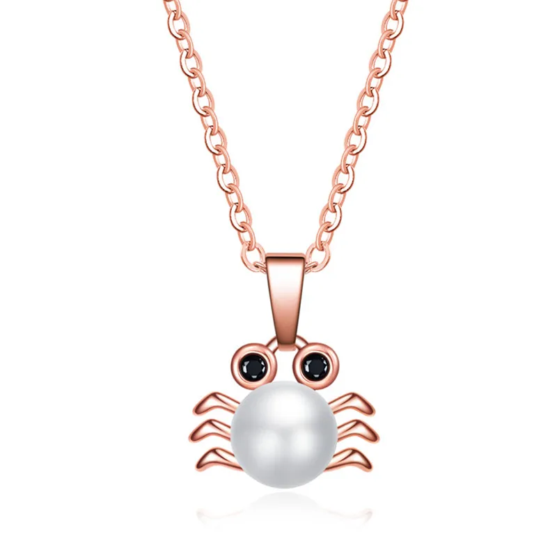 Natural Freshwater Pearl Pendant Necklace Cute Animal Crab | Украшения и аксессуары