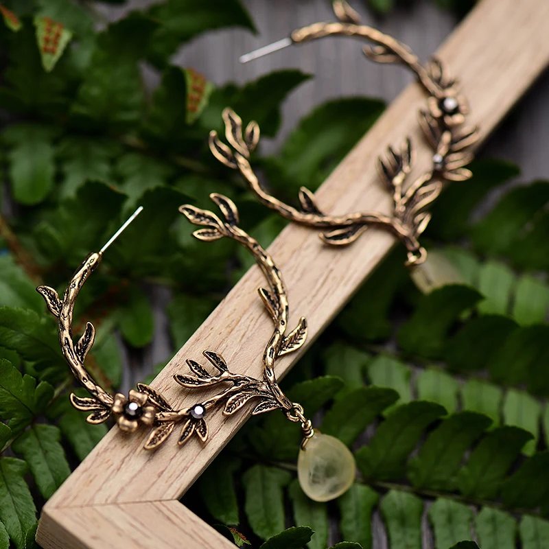 Новые винтажные большие висячие серьги в форме цветка для женщин антикварные