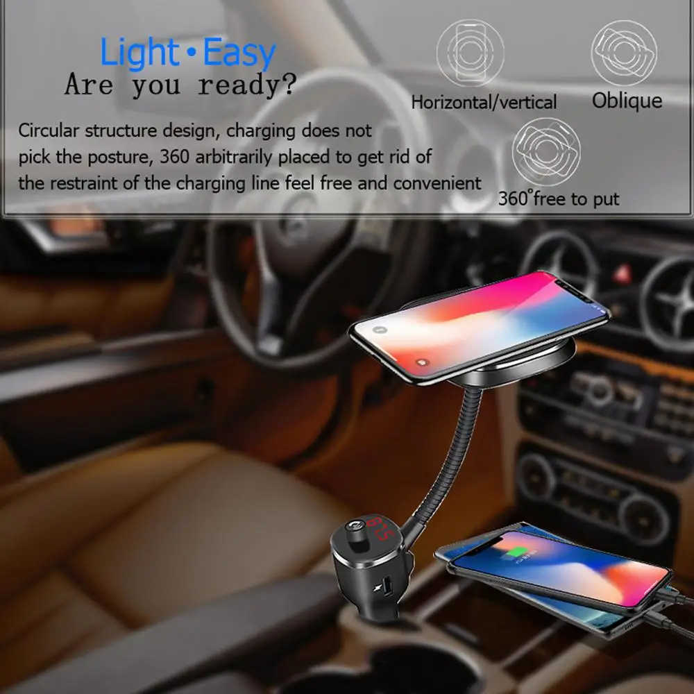 Новый автомобильный комплект mp3 плеер с Bluetooth fm передатчик беспроводное зарядное