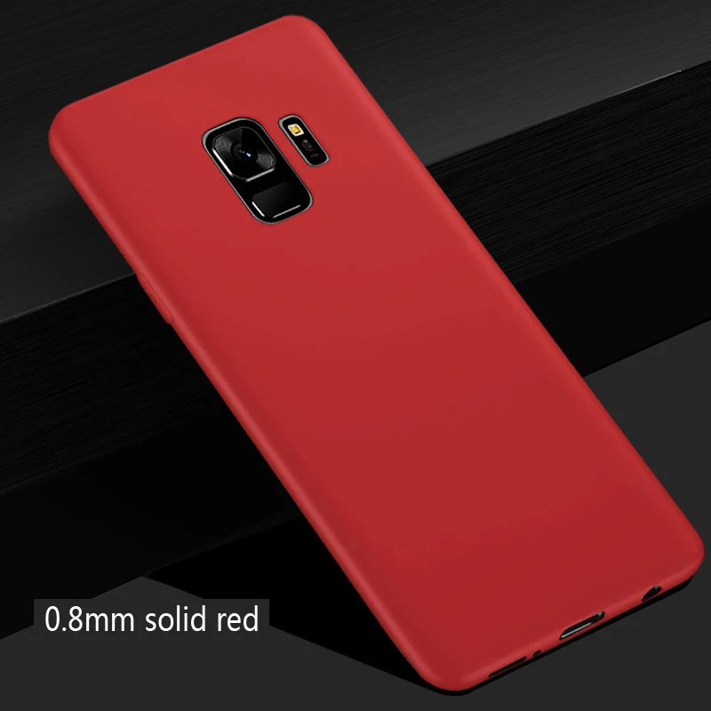 solid red Для samsung Galaxy S9 S9 Plus S10E S10 Plus 0,3 мм Ультратонкий матовый пластиковый чехол на заднюю панель для samsung S9 Plus Модный чехол - Цвет: solid red