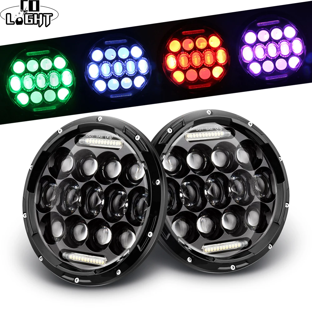 CO LIGHT 7 дюймов Led RGB фары 5D DRL 12 В 24 Ангел глаз Hi/Lo вспышка поворота Singal для Нива Лада