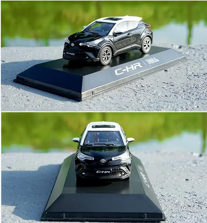 Черный 1:43 Масштаб сплава Модель автомобиля игрушки, высокая имитация TOYOTA C-HR CHR, Коллекция игрушечных автомобилей - Цвет: Черный