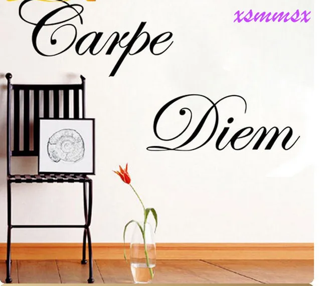 ПВХ персонажи "Carpe Diem" стикер на стену наклейки для домашнего декора Украшение съемное Высокое качество Черный 60*14 см