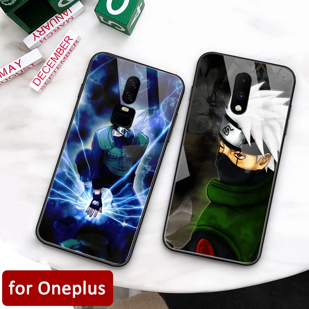 Чехол для Oneplus 7 pro Kakshi Glass back cover naruto 6t coque for 1 + 5 5t 6 | Мобильные телефоны и аксессуары