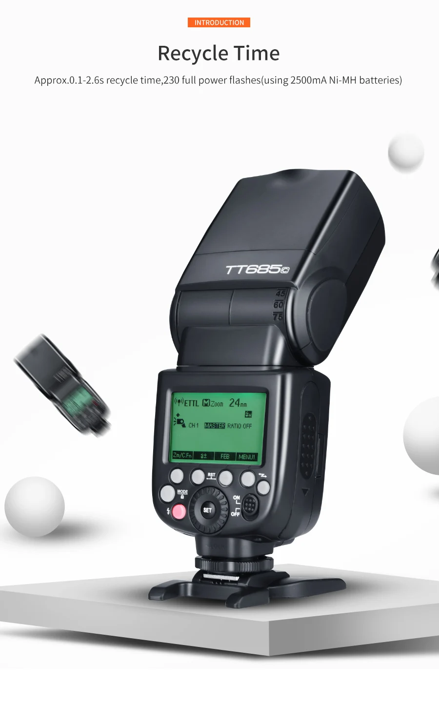 Вспышка для камеры Godox Thinklite ttl TT685N высокоскоростная 1/8000s GN60 для камеры Nikon s I-ttl II Autoflash(TT685N