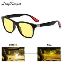 longkeeper anti glare yellow glasses men women polarized night vision sunglasses rivet decorate classic driving goggles oculos