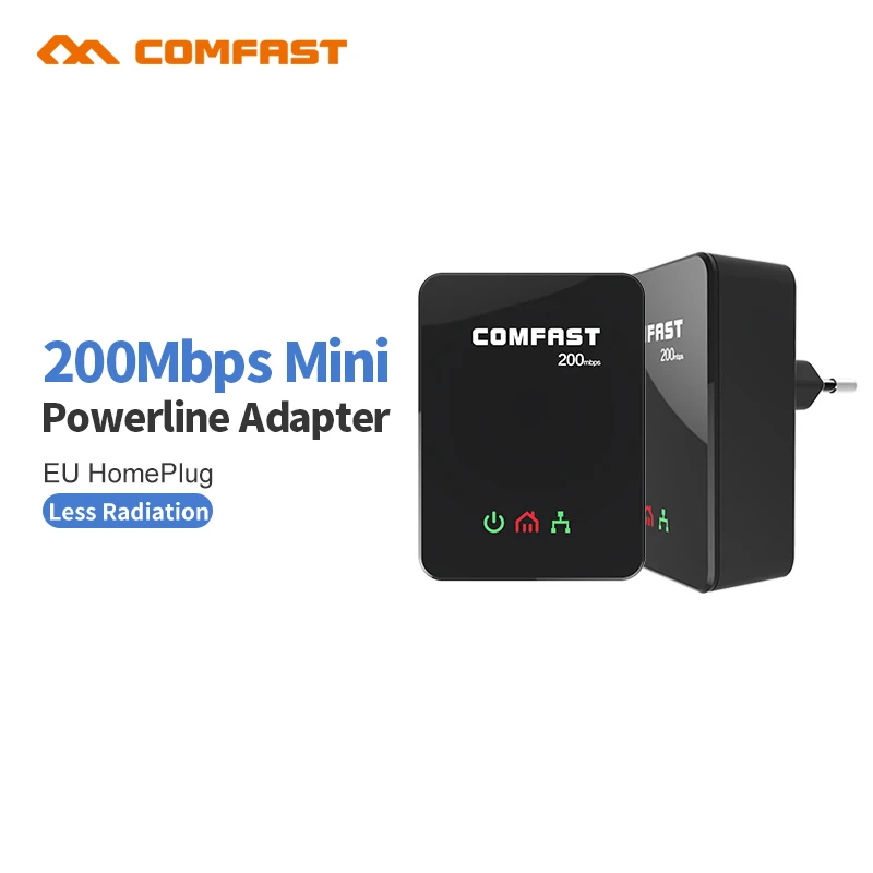 Новинка 2017 года! 200 Мбит/с Powerline Ethernet Adapter COMFAST CF WP200M plc HomePlug сетевой адаптер