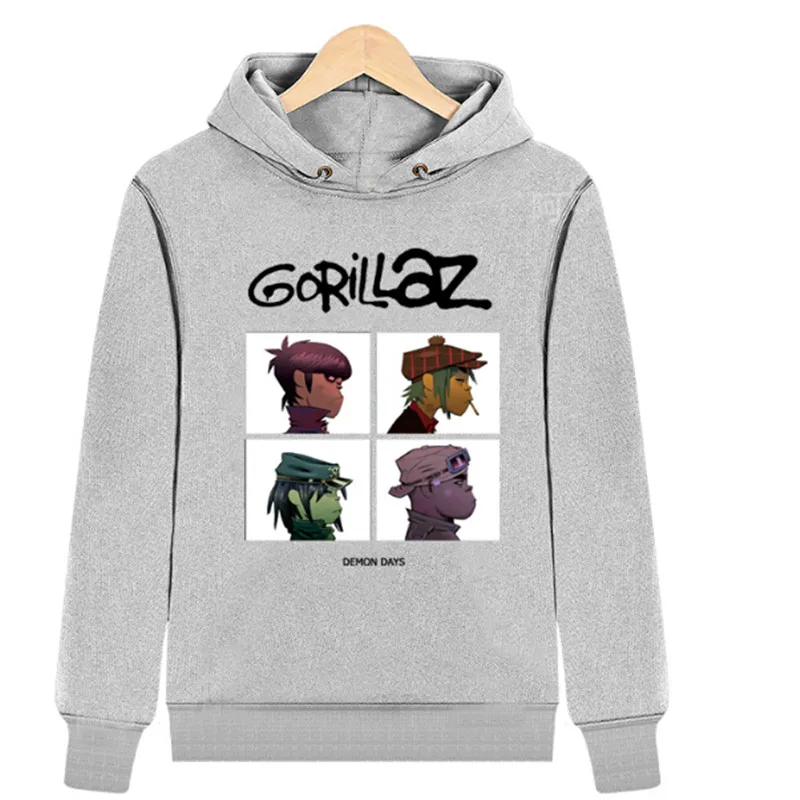 2017 Осень Зима рок Толстовка Gorillaz Мужская одежда Повседневная музыка пуловер с
