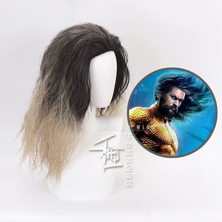 2019 фильм Лига справедливости Аквамен парик ролевая игра Poseidon волосы комиксов