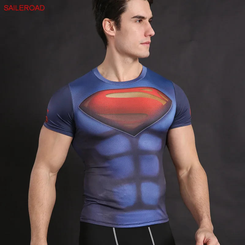 Мужская 3d футболка с суперменом и драконом компрессионная для кроссфита