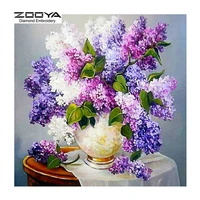 zooya diamond embroidery 5d diy diamond painting lilac flower vase diamond painting cross stitch rhinestone decoration cj476