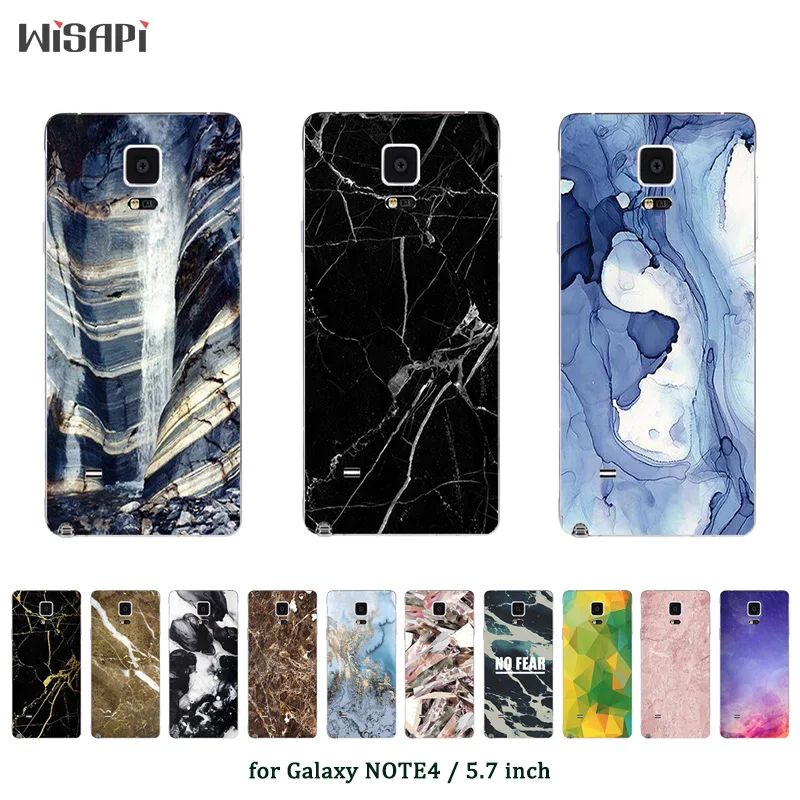 For Samsung Note 4 Case Silicon Back Cover Phone for Galaxy note4 Marble Printed Bag Clear Soft TPU | Мобильные телефоны и