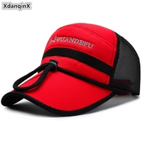 xdanqinx summer new breathable baseball caps for men women snapback cap embroidery womens mesh cap wind rope fixed mens cap