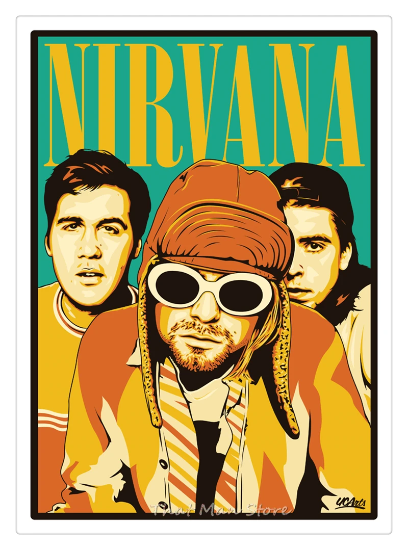Музыкальная группа Nirvana Kurt Cobain плакат мелованная бумага настенный плакат домашний декор четкое изображение наклейки на стену