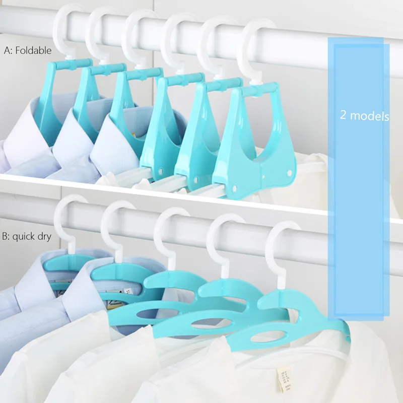 

Clothes Hanger Hook Plastic Folding Stretchable Clothing Hanging Rack T-Shirt Holder Wardrobe Storage Organizer Closet 5 pack