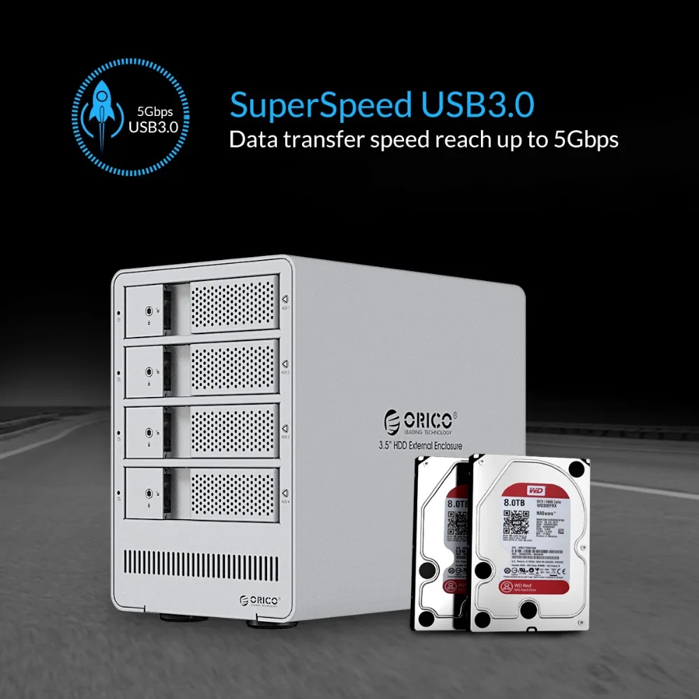 ORICO Tool free 4-bay Super speed 3,5 дюйма HDD док-станция USB3.0 для SATA HDD корпус 4bay чехол для ноутбука PC-(9548U3