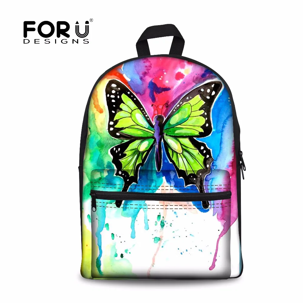 Forudesigns плеча Для женщин школьная сумка Mochila Infantil 3D бабочка животных Книга школьный для Обувь для девочек студент Back Pack Рюкзак