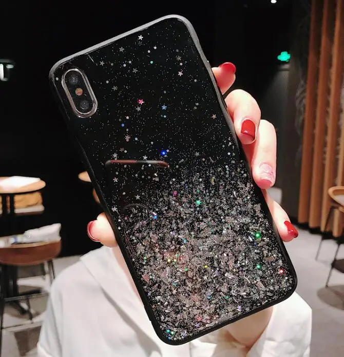 black Блестящий блестящий чехол для телефона Vivo Y85 Y93 Y97 Y83, чехол для Vivo V9 X20 Plus X21 UD Y 85, чехол для задней панели fundas - Цвет: black