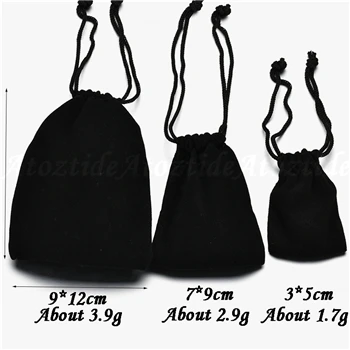 3x5cm velvet bag Atoztide 1 шт. Красная Сумка из органзы на шнуровке черный бархатный чехол мешочек для украшений Упаковка отображение свадебной вечеринки Подарочная коробка для украшения - Цвет: 3x5cm velvet bag