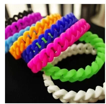 Fluorescent color candy-colored twist fettuccine mixed colors hit the bracelet | Украшения и аксессуары