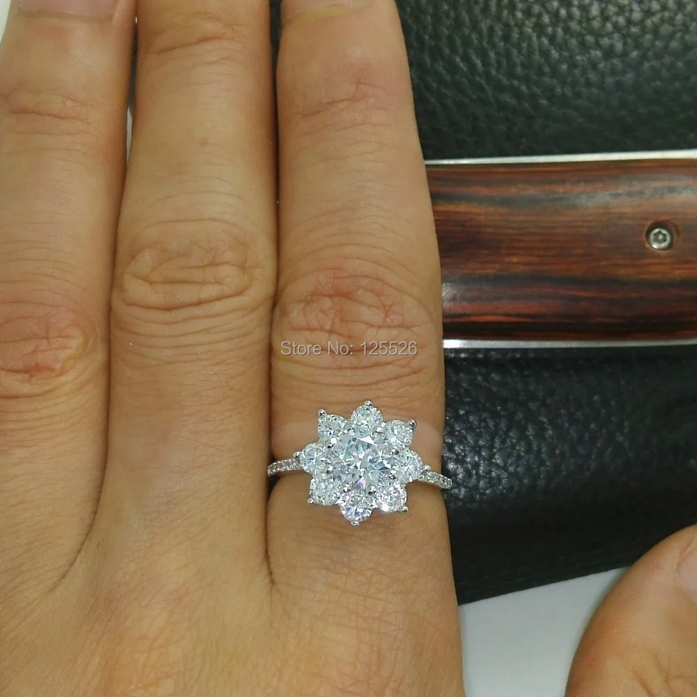 Choucong Цветочный стиль 10KT белое золото заполненное 5A Циркон Камень Обручальное кольцо Размер 5-9 подарок