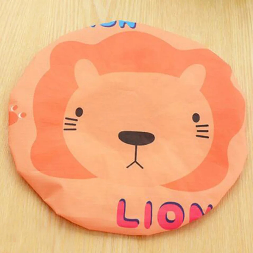 Lion 1 шт. модные милые Мультяшные животные дизайн Водонепроницаемый Эластичный спа шапочка для душа шляпа для ванны покрытие для волос защитные шапки ванная комната продукт - Цвет: Lion
