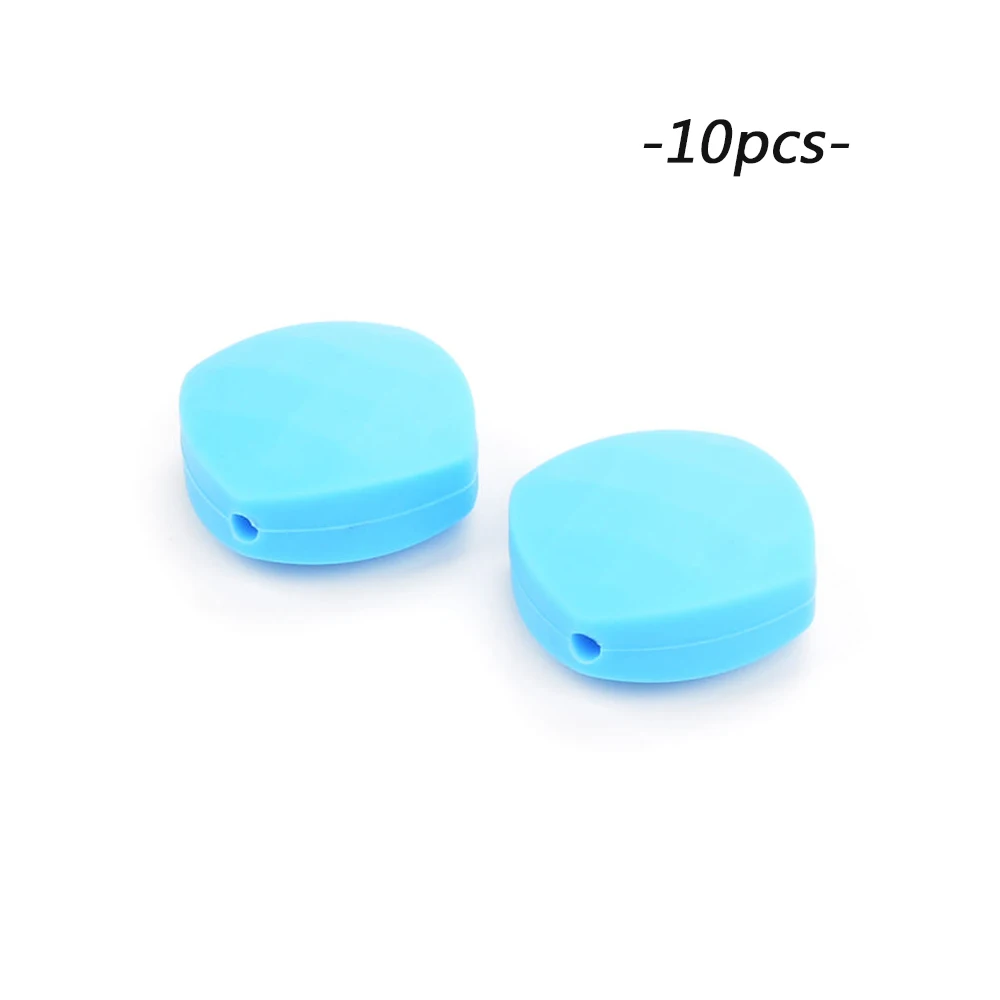deep skyblue LOFCA 10 шт./партия силиконовые четырехскоростные бусины, прорезыватель пищевого силикона DIY ожерелье аксессуары Прорезыватели для зубов - Цвет: deep skyblue