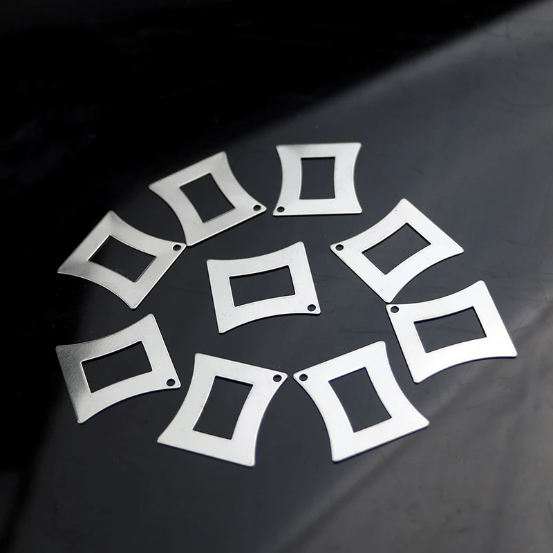 Серьги в форме ромба из нержавеющей стали геометрические соединители для