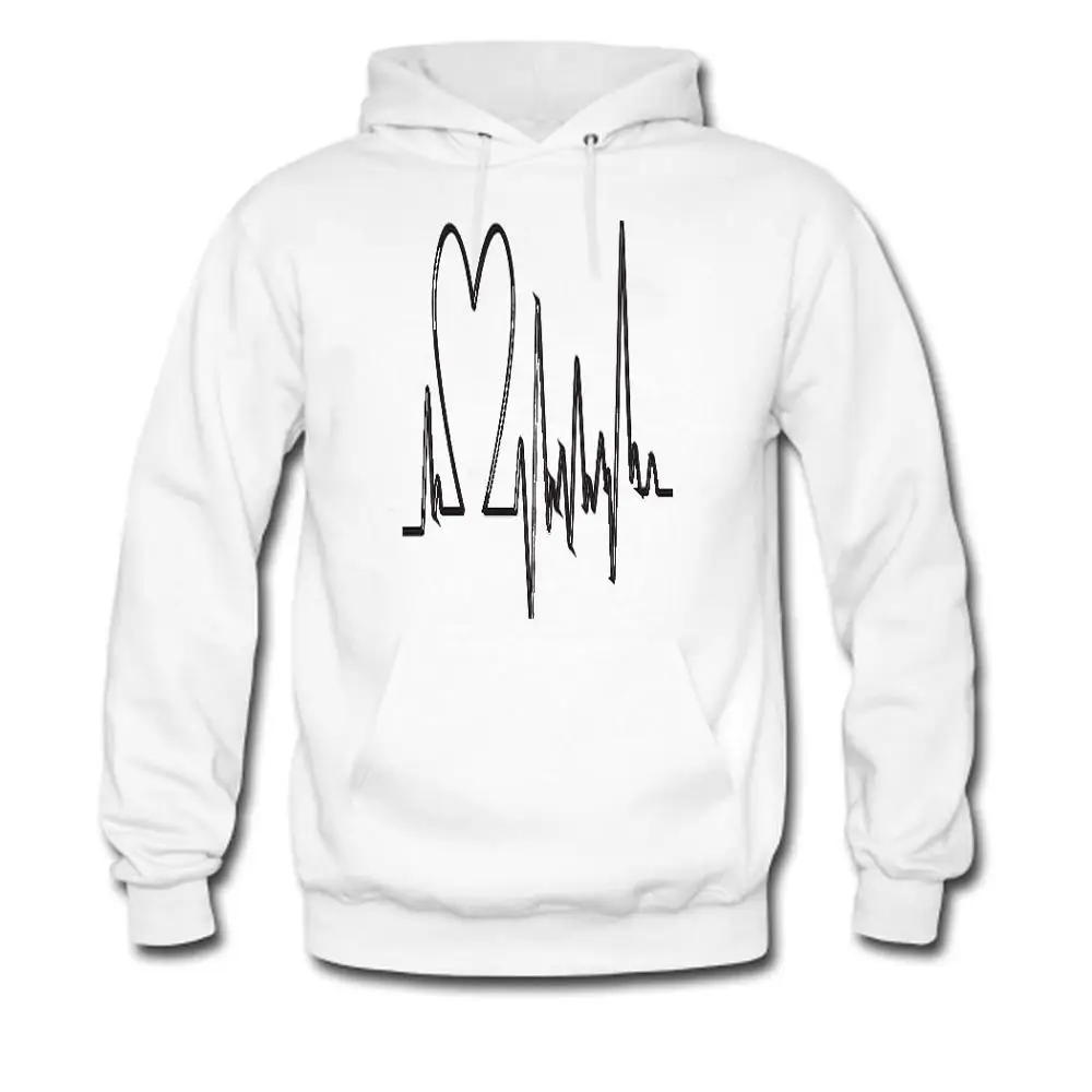 ЭКГ pattern мужская Sweas персонализированные Толстовка Новинка DIY Печать С Капюшоном |