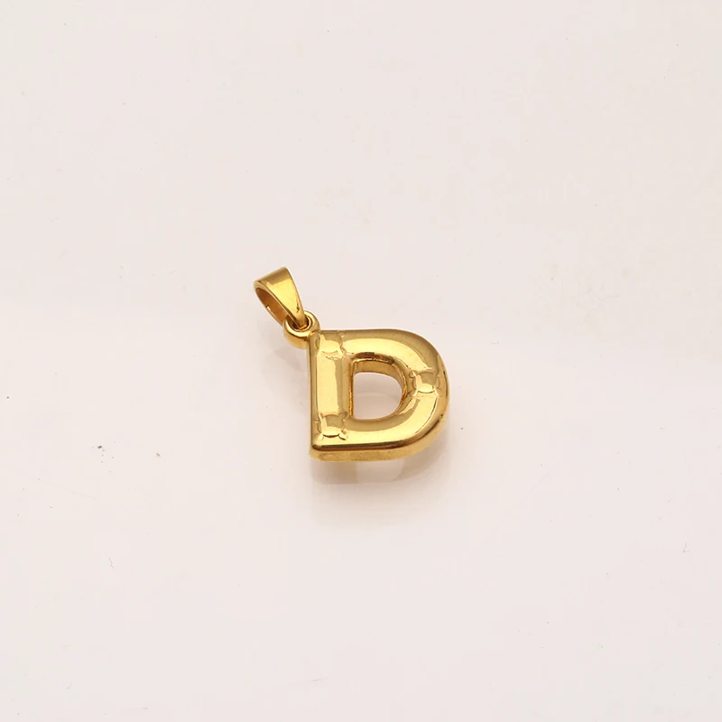 RIR с надписью золотистого цвета и A-Z очарование кулон Нержавеющая сталь начальной кулон Подвески без цепи