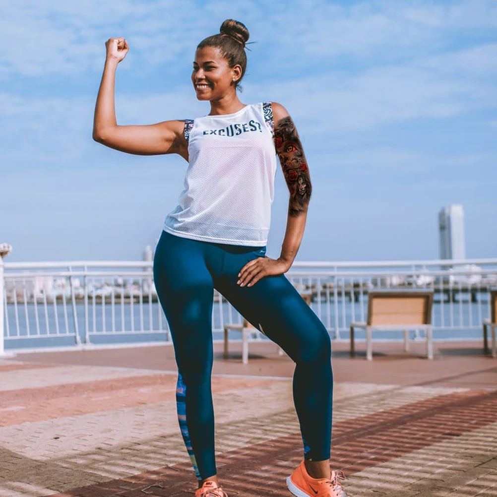 4 шт Поддельные татуировки наклейки полный рукав водонепроницаемый временные