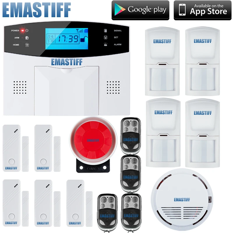 

Free shipping Russian, Spainish, Italian, English, French,Czech Voice Wireless Home security alarm GSM alarm system+fire Senor