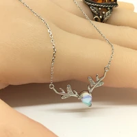 925 sterling silver necklace necklace women silver necklace elk necklace friendship necklaces personalized necklac lock necklace
