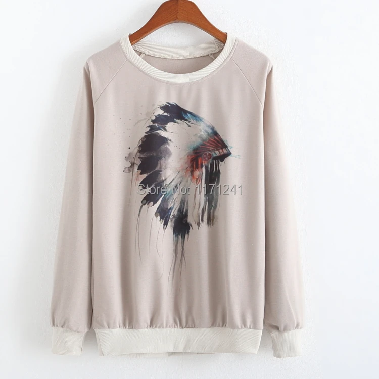 2014 winter women's loose-fitting long-sleeved pullover with a brand print design women sweater knitting cardigan | Женская одежда