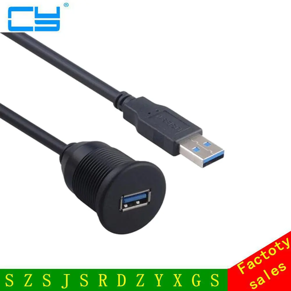 USB 3 0 Male to Female AUX Flush Mount Car Удлинительный кабель для автомобиля грузовика лодки