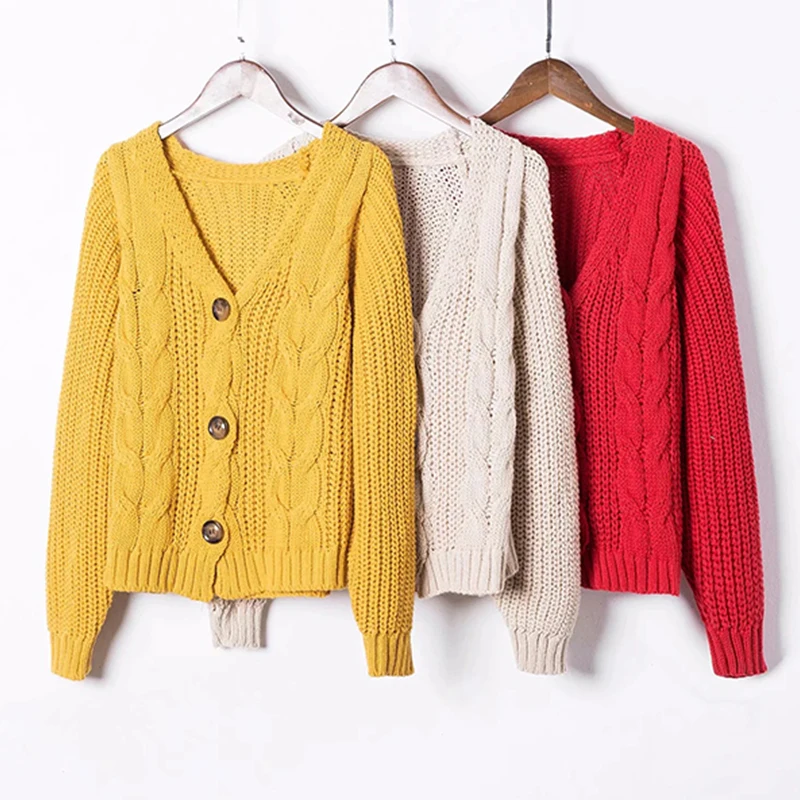 V-neck Solid Knitted Cardigans Women 2018 Autumn High Street New Batwing Sleeve Knitwear Ladies Casual Sweaters cws0159-5 |