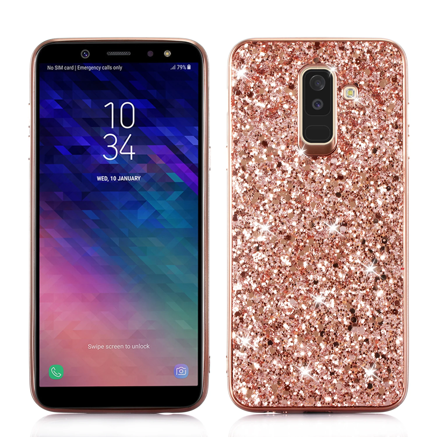 Q UNCLE Bling Glitter Soft Silicon Mobile Phone Case For Samsung Galaxy J4 J6 A6 A8 S9 Plus J8 A7 A9 2018 J7 Neo J5 J3 A5 |