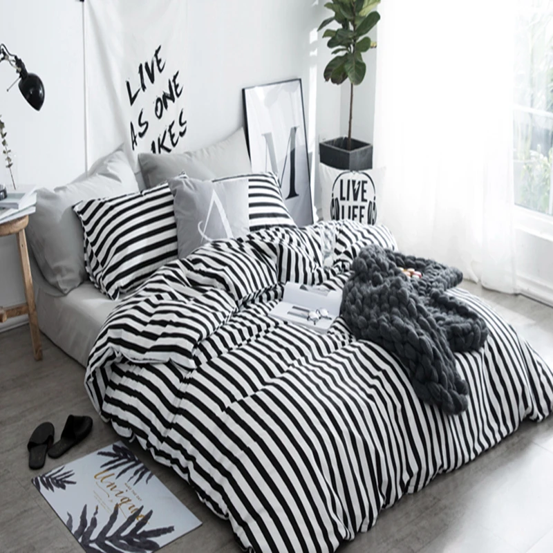 1 шт. пододеяльник плед Полосатое одеяло покрытие уход за кожей хлопок постельное