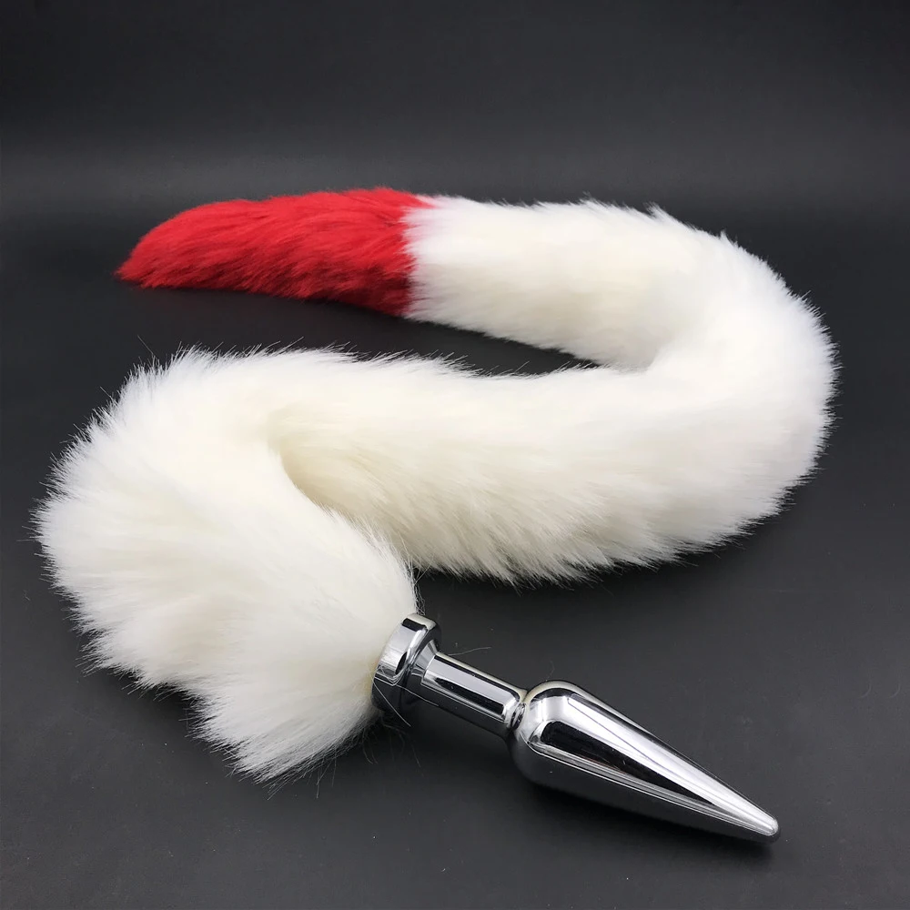 Long 80cm White And Red Tail Anal Plug Sex Toys Erotic Butt Products Toy for Woman Men Adult Games | Красота и здоровье
