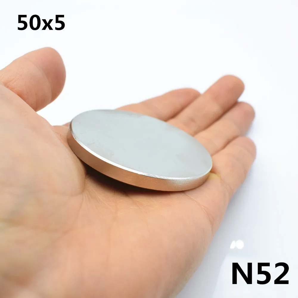 

1pcs Neodymium magnet 50x5mm N52 Super strong round magnet Rare Earth NdFeb 50*5mm strongest permanent powerful magnetic