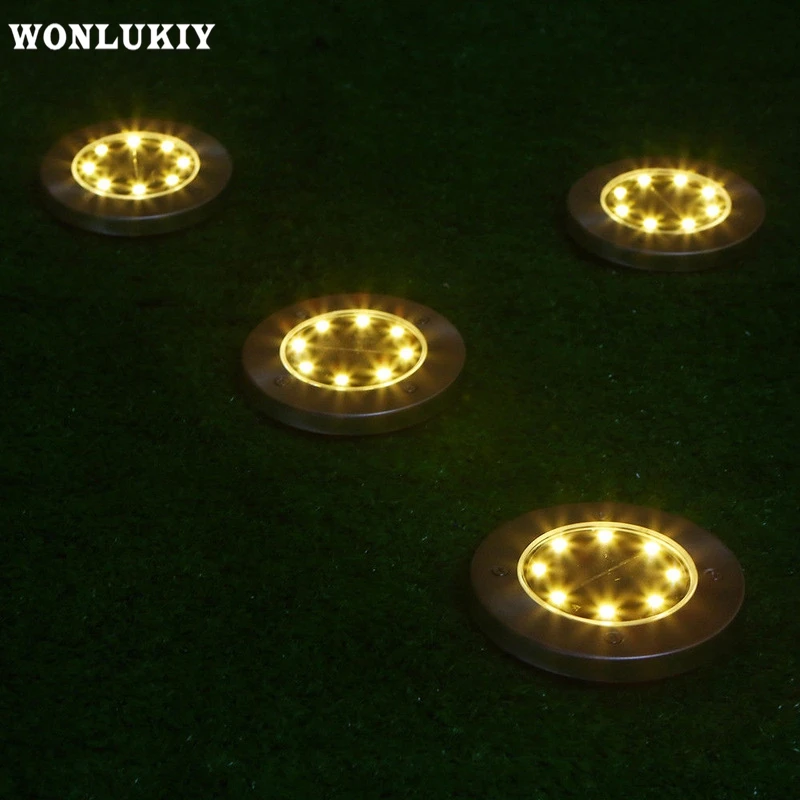 4pcs LED Solar Lights Outdoor Ground Waterproof Garden Lamp With 8 LEDs For Lawn Pathway Energy Landscape Lighting | Освещение